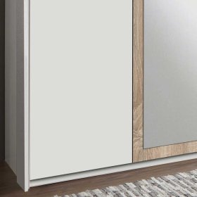 Made in Germany Kleiderschrank Lagacina in Eiche Sägerau & Weiß mit Spiegeln – Ansicht 5