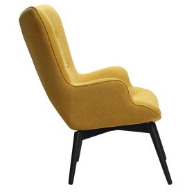 Ohren Polstersessel Santa Fe in Gelb Webstoff im Skandi Design – Ansicht 3