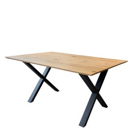 Esstisch Zumora im Industry und Loft Stil mit X Gestell – Ansicht 1