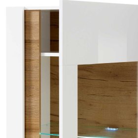 TV Wohnwand Franvos im Skandi Design in Weiß und Wildeiche Optik (vierteilig) – Ansicht 19