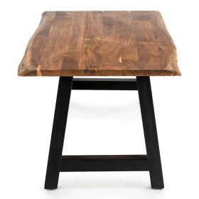 Tisch Massivholz und Metall Varadero mit natürlicher Baumkante im Industrie Stil – Ansicht 7