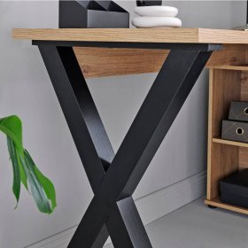 Büroschreibtisch Jian in modernem Design mit Seitenregalen – Ansicht 9