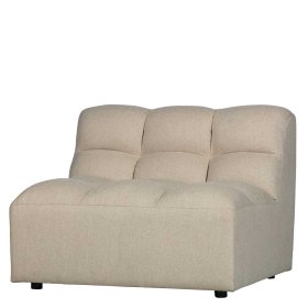 Sessel Maganda in Beige Stoff mit Steppungen – Ansicht 1