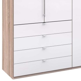 Ankleideschrank Andryas mit Schubladen und Falttüren – Ansicht 4