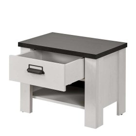 Landhausstil Nachtkonsole Dionada in Pinie Weiß 46 cm hoch – Ansicht 5