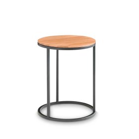 Couch Anstelltisch Geraldine aus Asteiche Massivholz und Metall rund – Ansicht 2