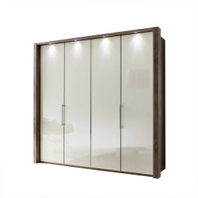 Schlafzimmerschrank Prismo in Weiß Creme mit Gleittüren – Ansicht 1