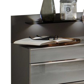 Nachtkommoden Kosnira in Braun und Hellgrau mit LED Beleuchtung (2er Set) – Ansicht 3