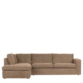 Wohnzimmercouch Prattl in Hellbraun Webstoff 42 cm Sitzhöhe – Ansicht 1