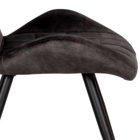Veloursbezug Stuhl Set Mela in Anthrazit mit Gestell aus Metall (2er Set) – Ansicht 6