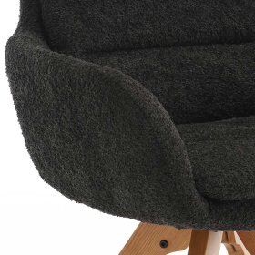Armlehnstuhl mit Drehgestell Rema aus Boucle Stoff und Massivholz (2er Set) – Ansicht 8