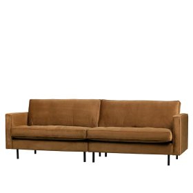 Samt Dreisitzer Sofa Habanas in Honigfarben 275 cm breit – Ansicht 1