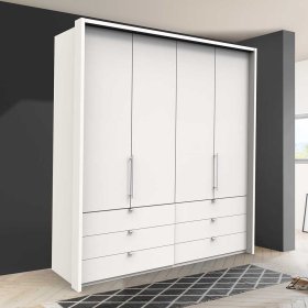 Falttüren Schlafzimmerschrank Emiliano in Weiß mit Soft Close – Ansicht 2
