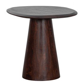 Walnussbrauner Couchtisch Alba aus Mangobaum Massivholz 51 cm hoch – Ansicht 1
