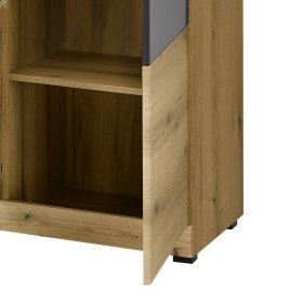 Sideboard Badehma in Dunkelgrau und Eichefarben – Ansicht 9