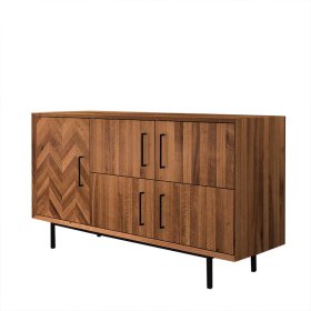 Esszimmersideboard mit Türen Yalley aus Wildeiche Massivholz und Stahl – Ansicht 1