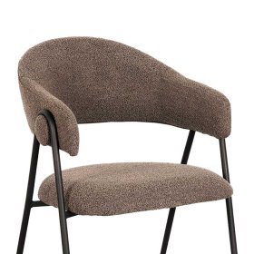 Esszimmerarmlehnstuhl Brianco aus Boucle Stoff in Hellbraun (2er Set) – Ansicht 5