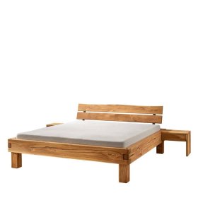 Doppelbett Tascam aus Wildeiche Massivholz im Industry und Loft Stil – Ansicht 1