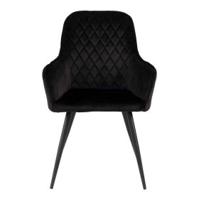 Esszimmerarmlehnstuhl Jamey in Schwarz aus Samt & Metall (2er Set) – Ansicht 2