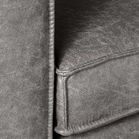 Wohnzimmer Sessel Oksena aus Metall & Recyclingleder in Grau – Ansicht 4