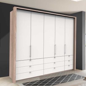 XL Schlafzimmerschrank Lolyana 3 türig mit neun Schubladen – Ansicht 2
