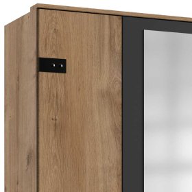 Schlafzimmer Set Latizia in Dunkelgrau und Plankeneiche Holzoptik (vierteilig) – Ansicht 15