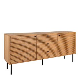 Sideboard Myronna mit Fußgestell aus Metall und drei Schubladen – Ansicht 3