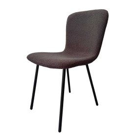 Esstisch Stühle Boucle Etresk in Dunkelgrau mit Gestell aus Metall (4er Set) – Ansicht 5