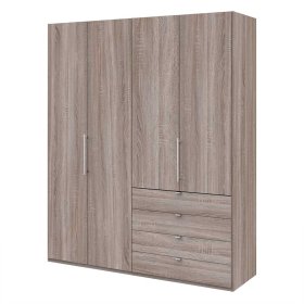 Kleiderschrank Jugendzimmer Vasilio in Eiche Trüffelfarben 2 türig – Ansicht 1