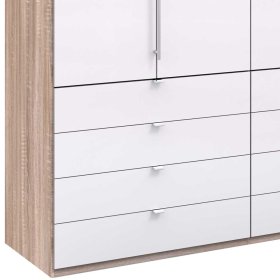 Schlafzimmerkleiderschrank Andryas glasbeschichtet in Weiß – Ansicht 4