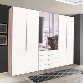 Falttüren Kleiderschrank Lolyana mit vier Schubkästen und Spiegel – Ansicht 3
