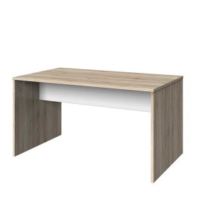 Bürotisch Nokadura in Eiche San Remo und Weiß 140 cm breit – Ansicht 1
