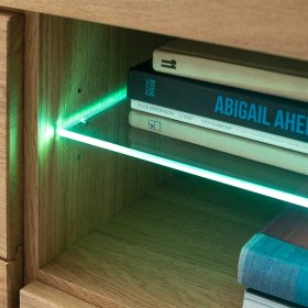 TV Board Crystoga mit Schublade aus Wildeiche Massivholz – Ansicht 7