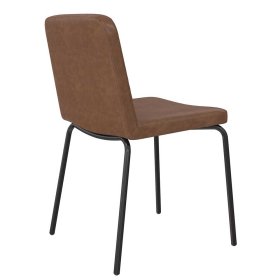 Kunstleder Stühle Melvue in Braun mit Gestell aus Metall (2er Set) – Ansicht 6