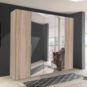 Eiche Sägerauer Kleiderschrank Gehvonda mit Spiegeltüren modern – Ansicht 3
