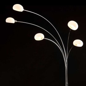 Design Stehleuchte Uxena in Weiß und Silberfarben 5-flammig – Ansicht 4