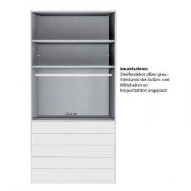 Kleiderschrank Boplaroma mit fünf Schubladen Front glasbeschichtet – Ansicht 8