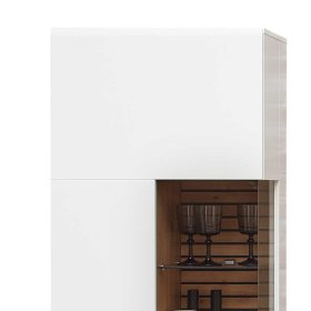 Moderne Vitrine Luzie in Weiß und Wildeichefarben 65 cm breit – Ansicht 4