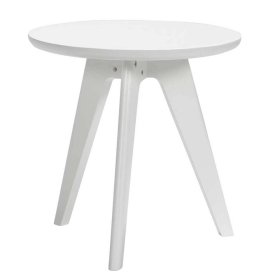Weißer Beistelltisch Digenara im Skandi Design aus Buche Massivholz – Ansicht 1