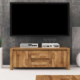 TV Board Rameira aus Wildeiche Massivholz geölt 115 cm – Ansicht 2