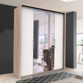 Premium Schrank Lolyana in Weiß und Eiche Sägerau – Ansicht 2