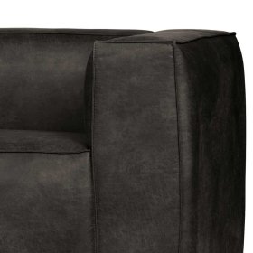 Couch Bonalota in Schwarz aus Recyclingleder – Ansicht 3