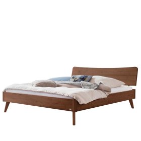 Nussbaum Massivholz Bettgestell Kansas in modernem Design 140x200 cm – Ansicht 1