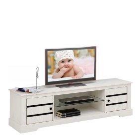 TV Unterschrank Siluzia in Weiß und Schwarz 160 cm breit – Ansicht 3