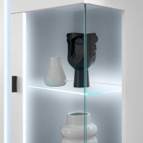 TV Wohnwand modern Constantin in Weiß mit LED Beleuchtung (dreiteilig) – Ansicht 9