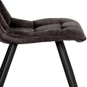 Esstischstuhl Set Lisboa in Anthrazit und Schwarz mit Velours Bezug (2er Set) – Ansicht 6