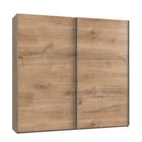 Kleiderschrank mit Schwebetüren Grenvana in Plankeneiche Holzoptik 250 cm breit – Ansicht 2