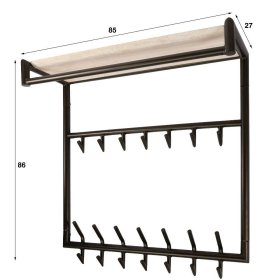 Wandgarderobe One mit 14 Kleiderhaken im Industry und Loft Stil – Ansicht 6