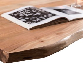 Baumkanten Tisch Arlette aus Akazie Massivholz und Stahl mit Antik Finish – Ansicht 7