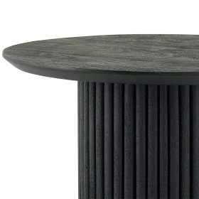 Runder Wohnzimmer Tisch Velentiano in Schwarz aus Akazie Massivholz – Ansicht 3